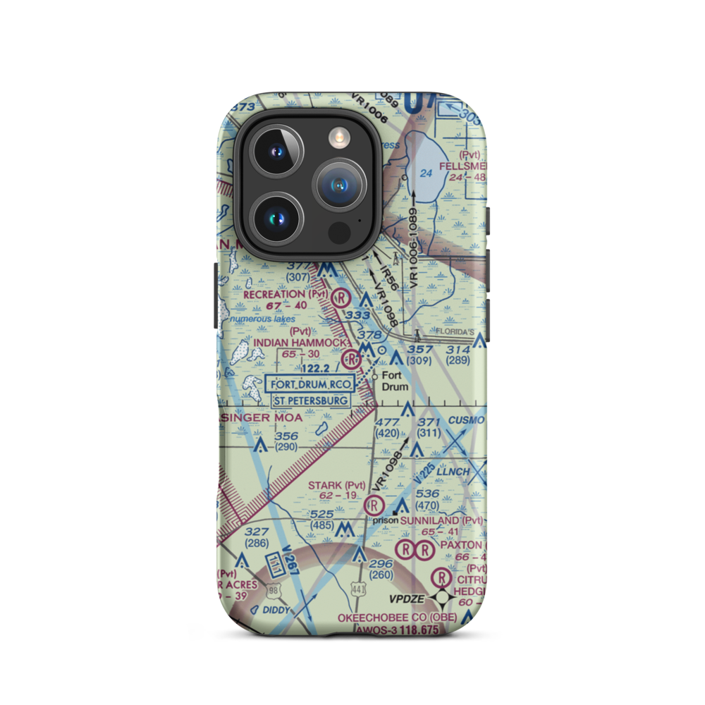 Indian Hammock Airport (FL75) VFR Sectional  Tough iPhone Case iPhone 16 Pro model shown