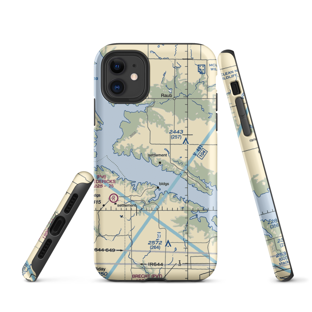 Indian Hill Resort Airport (ND87) VFR Sectional  Tough iPhone Case iPhone 11 model shown
