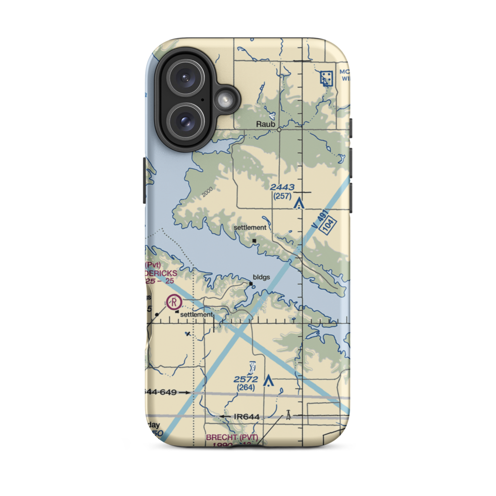 Indian Hill Resort Airport (ND87) VFR Sectional  Tough iPhone Case iPhone 16 Plus model shown