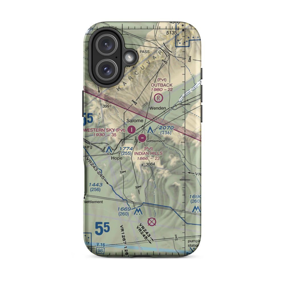 Indian Hills Airpark (2AZ1) VFR Sectional  Tough iPhone Case iPhone 16 Plus model shown