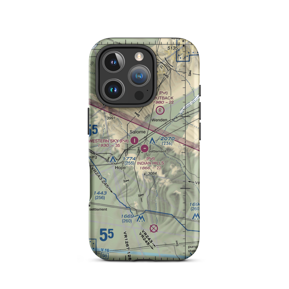 Indian Hills Airpark (2AZ1) VFR Sectional  Tough iPhone Case iPhone 16 Pro model shown