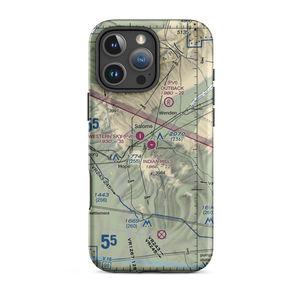 Indian Hills Airpark (2AZ1) VFR Sectional  Tough iPhone Case iPhone 16 Pro Max model shown
