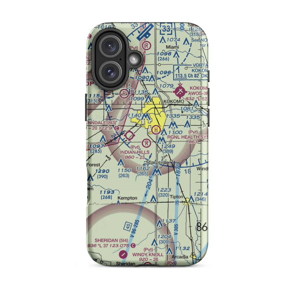 Indian Hills Flying Field (2II0) VFR Sectional  Tough iPhone Case iPhone 16 Plus model shown