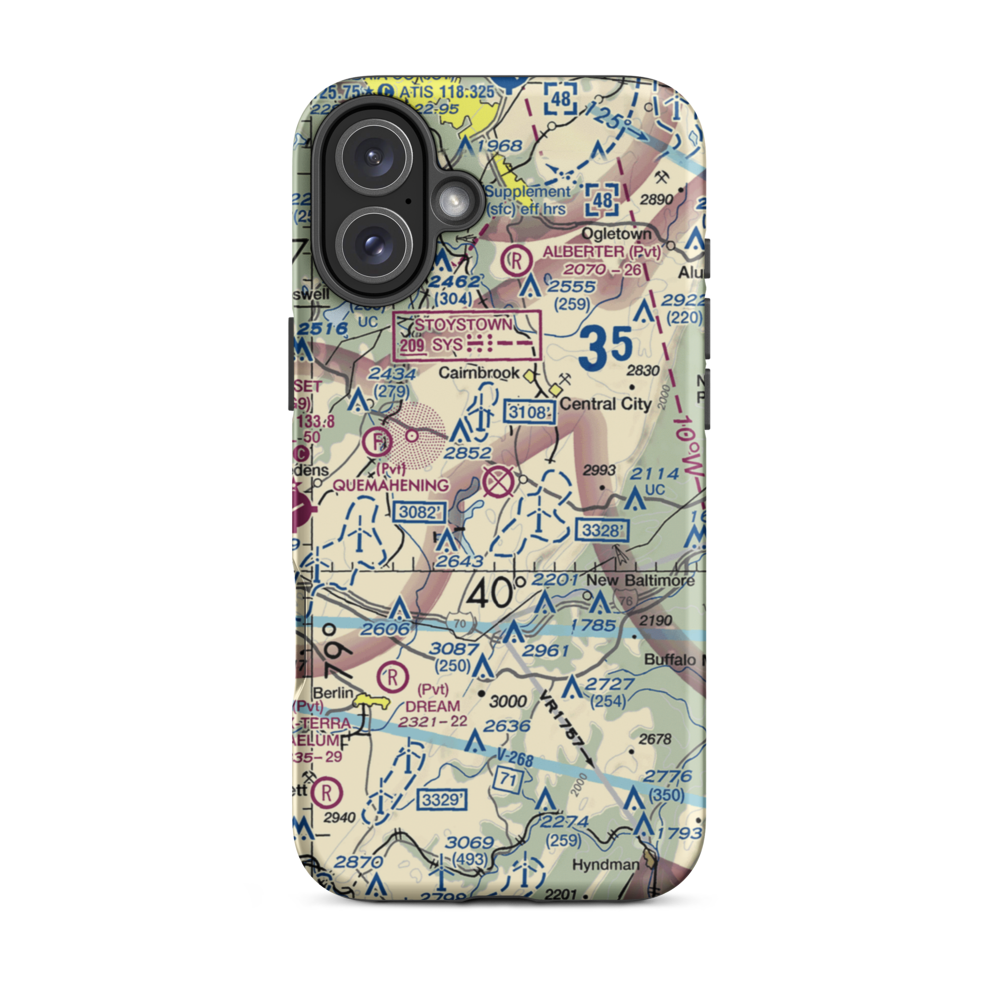 Indian Lake Airport (5G2) VFR Sectional  Tough iPhone Case iPhone 16 Plus model shown