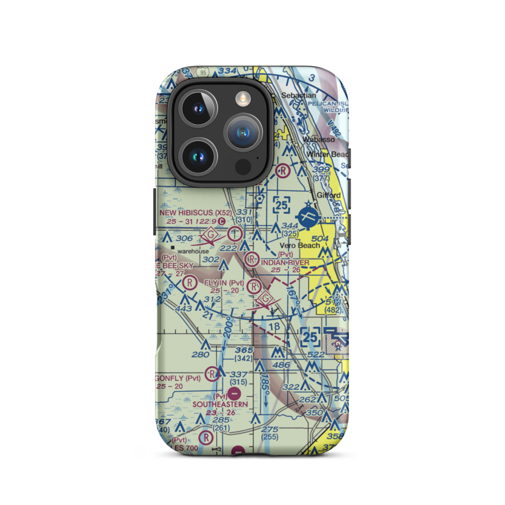 Indian River Aerodrome (FL74) VFR Sectional  Tough iPhone Case iPhone 16 Pro model shown