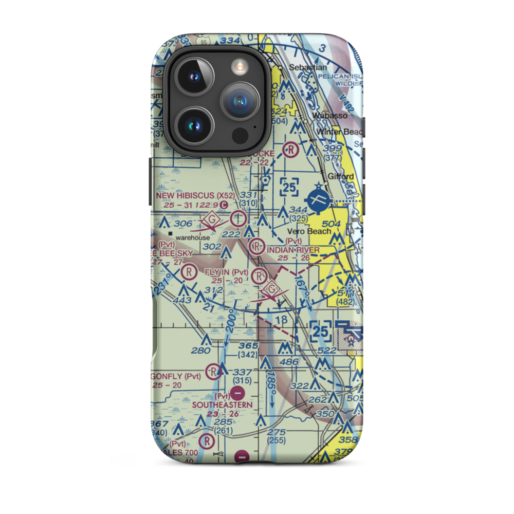 Indian River Aerodrome (FL74) VFR Sectional  Tough iPhone Case iPhone 16 Pro Max model shown