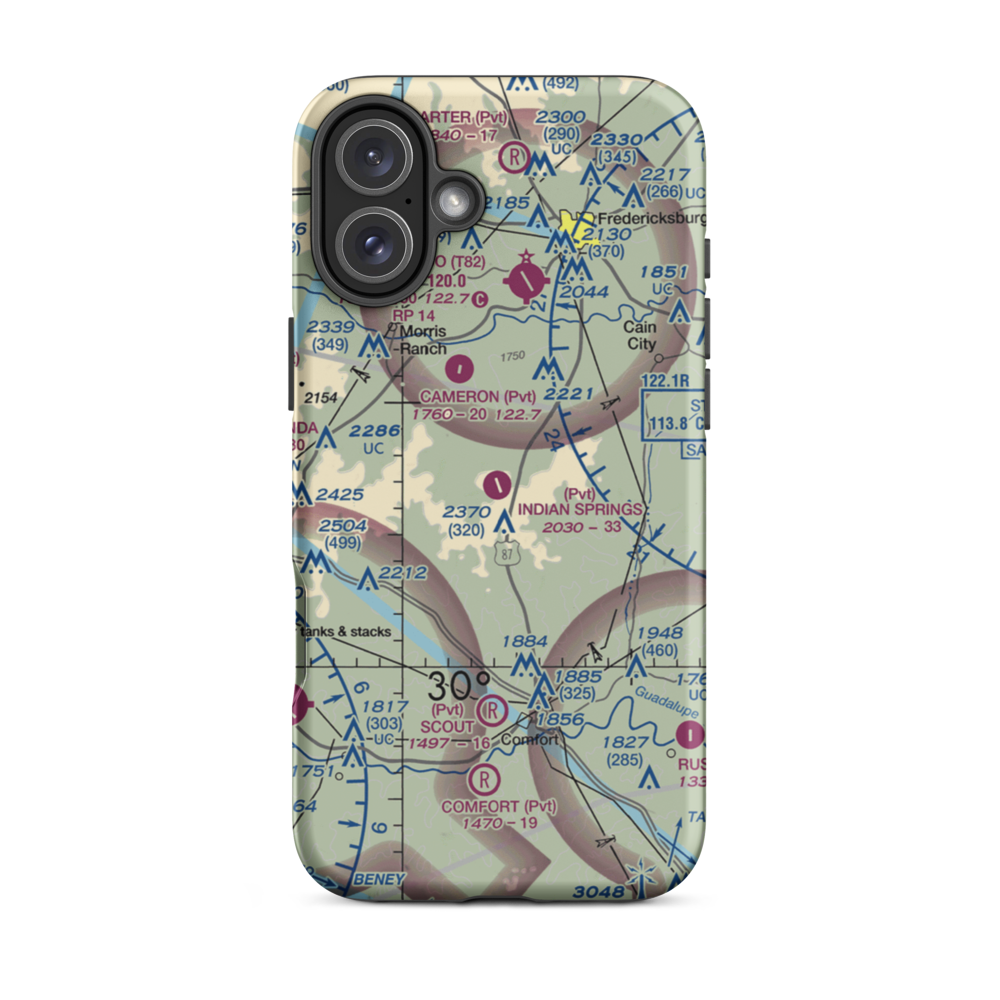 Indian Springs Ranch Airport (7XS7) VFR Sectional  Tough iPhone Case iPhone 16 Plus model shown