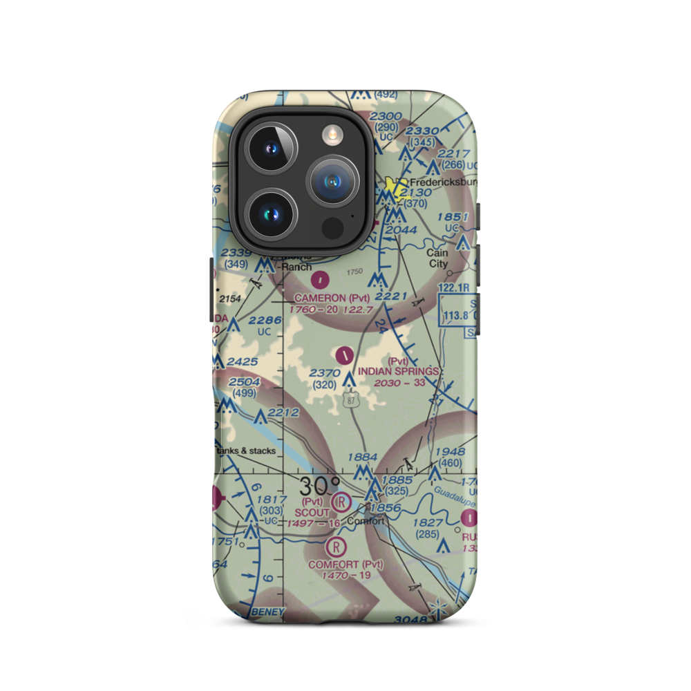 Indian Springs Ranch Airport (7XS7) VFR Sectional  Tough iPhone Case iPhone 16 Pro model shown