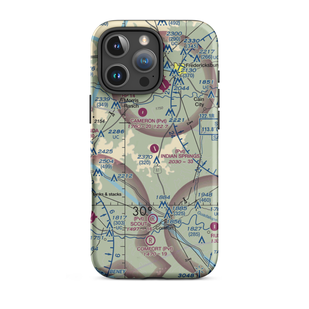 Indian Springs Ranch Airport (7XS7) VFR Sectional  Tough iPhone Case iPhone 16 Pro Max model shown
