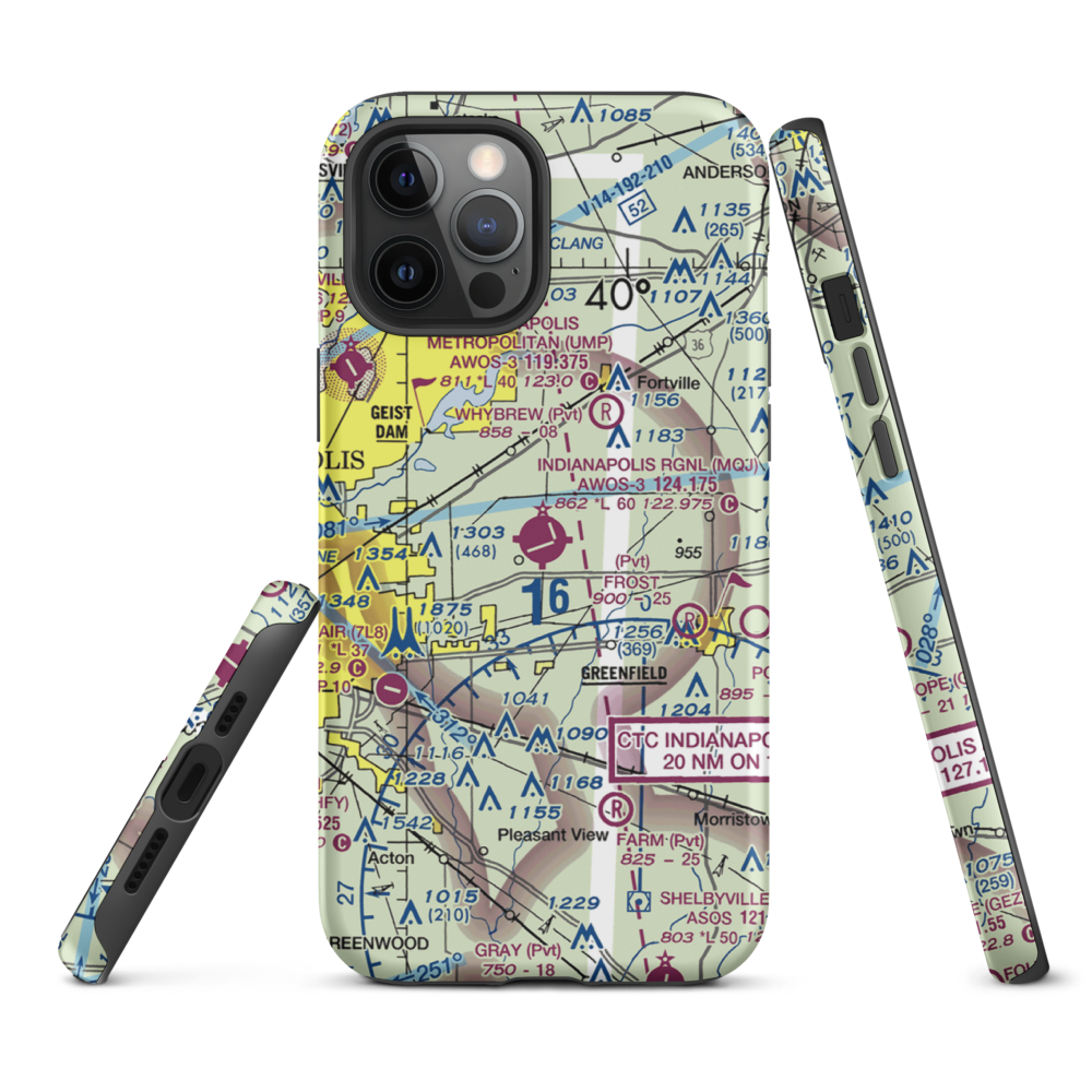 Indianapolis Regional Airport (MQJ) VFR Sectional  Tough iPhone Case iPhone 12 Pro Max model shown