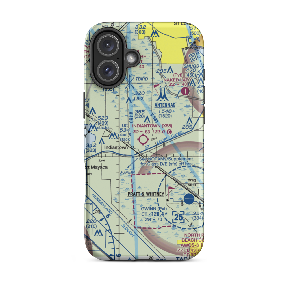 Indiantown Airport (X58) VFR Sectional  Tough iPhone Case iPhone 16 Plus model shown