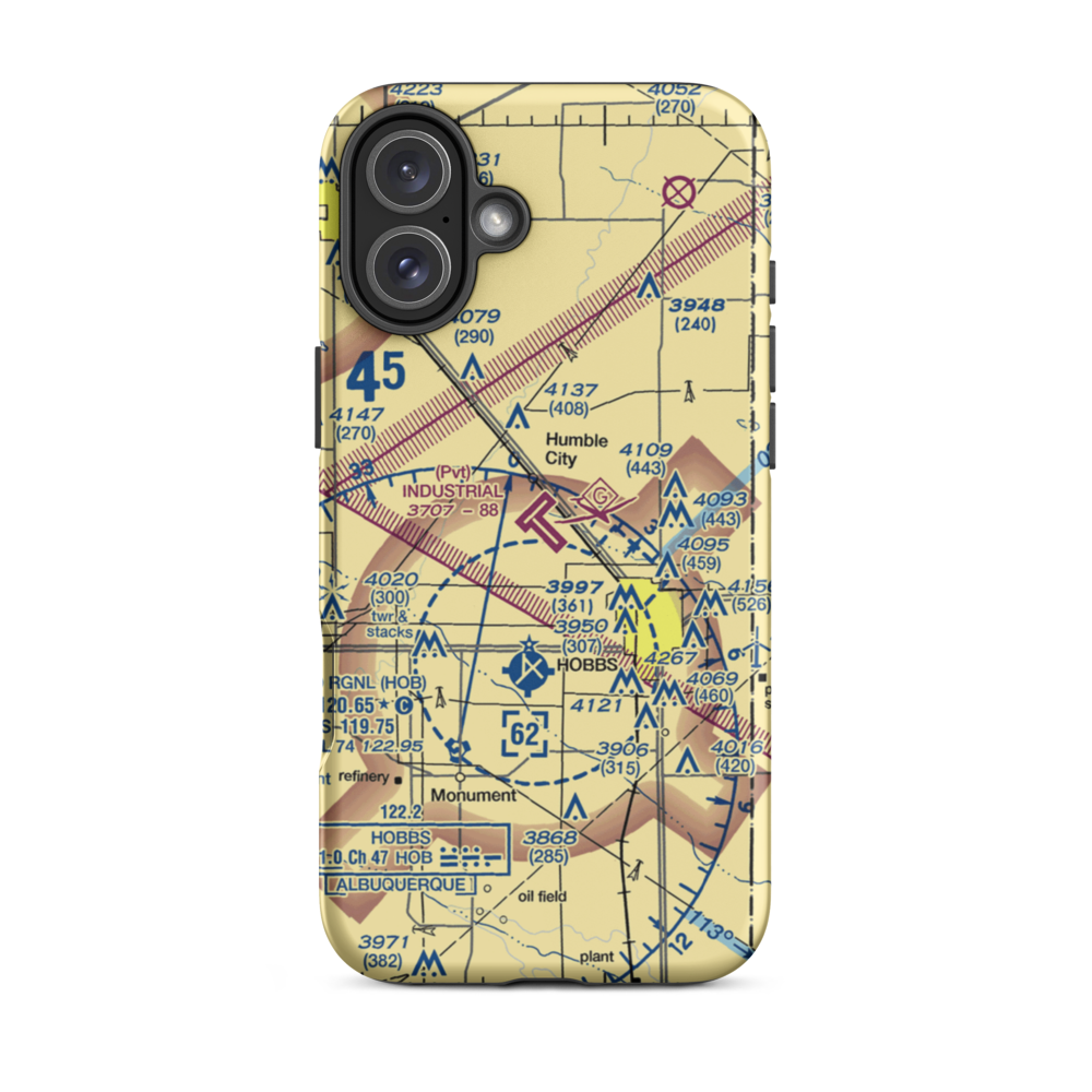 Industrial Airpark (NM83) VFR Sectional  Tough iPhone Case iPhone 16 Plus model shown