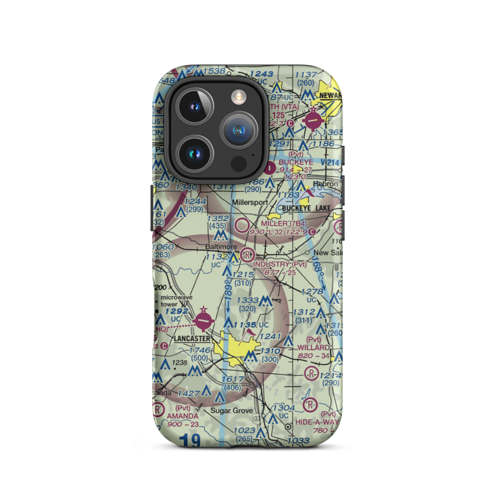 Industry Air Park (38OH) VFR Sectional  Tough iPhone Case iPhone 16 Pro model shown