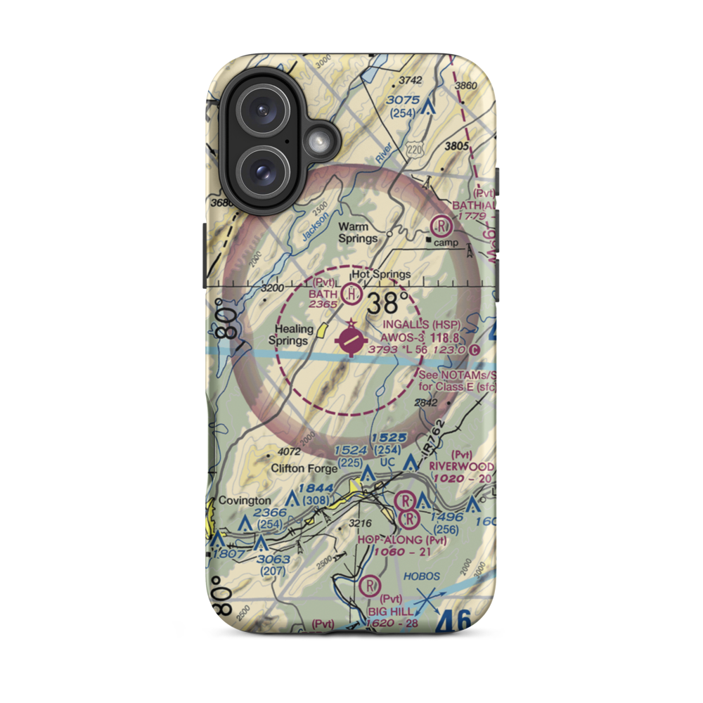Ingalls Field (HSP) VFR Sectional  Tough iPhone Case iPhone 16 Plus model shown