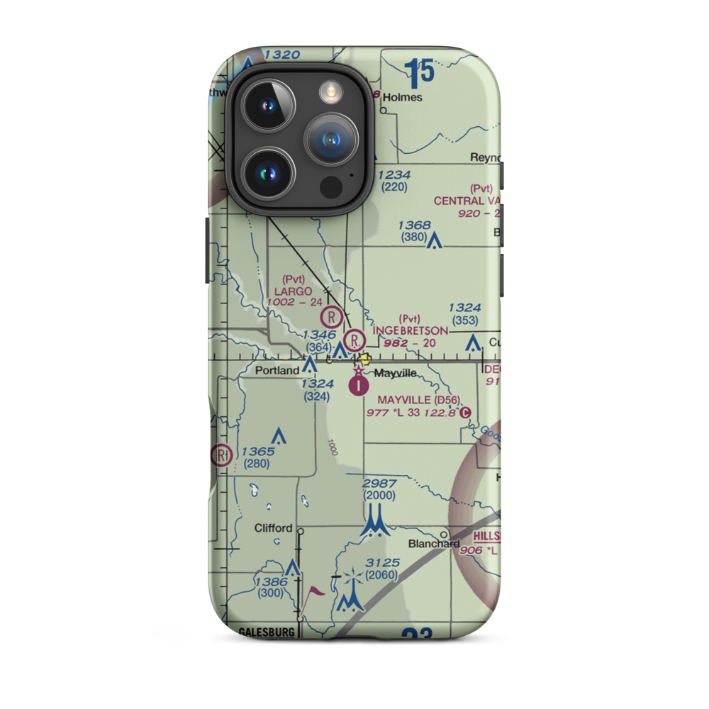 Ingebretson Airspray Airport (7NA4) VFR Sectional  Tough iPhone Case iPhone 16 Pro Max model shown
