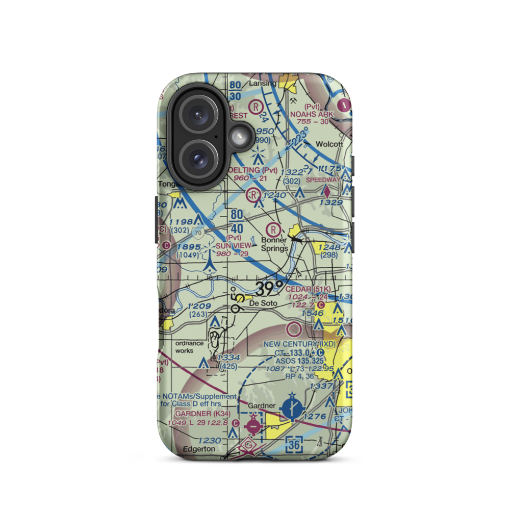 Ingels Aerodrome (4KS2) VFR Sectional  Tough iPhone Case iPhone 16 model shown