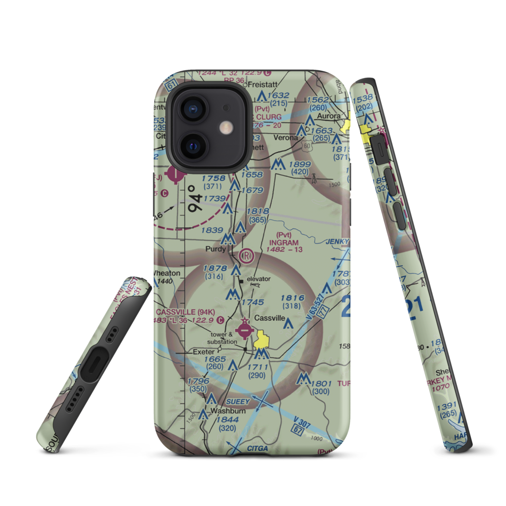 Ingram Private Airport (MU41) VFR Sectional  Tough iPhone Case iPhone 12 model shown