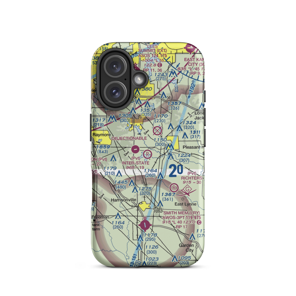 Inter-State Airport (MO29) VFR Sectional  Tough iPhone Case iPhone 16 model shown