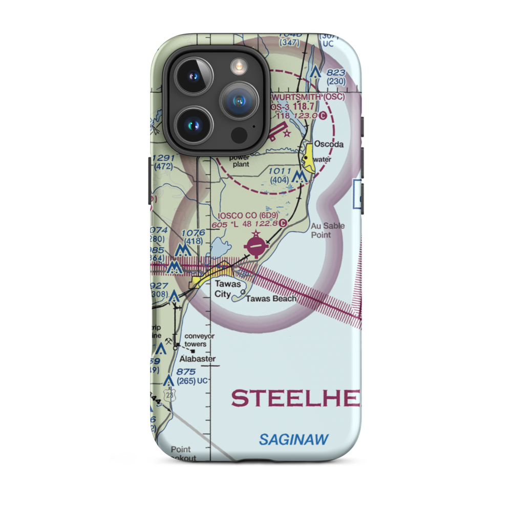Iosco County Airport (6D9) VFR Sectional  Tough iPhone Case iPhone 16 Pro Max model shown