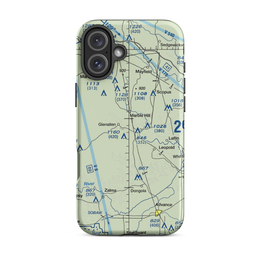 Ira Biffle Airfield (0T3) VFR Sectional  Tough iPhone Case iPhone 16 Plus model shown