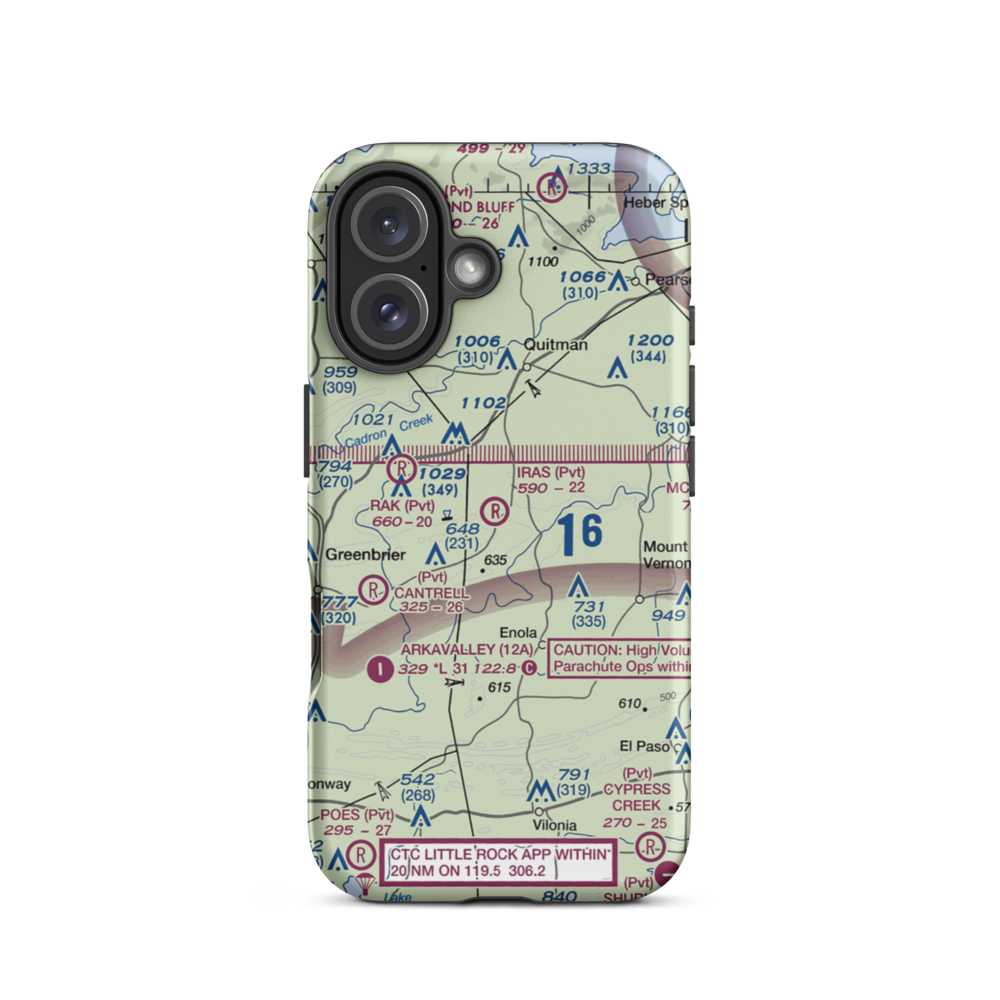 Ira's Airstrip (52AR) VFR Sectional  Tough iPhone Case iPhone 16 model shown
