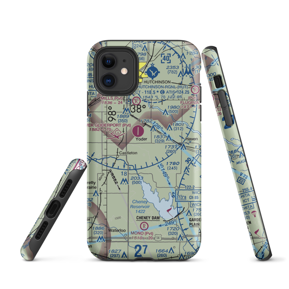Irish Creek Airfield (SN51) VFR Sectional  Tough iPhone Case iPhone 11 model shown