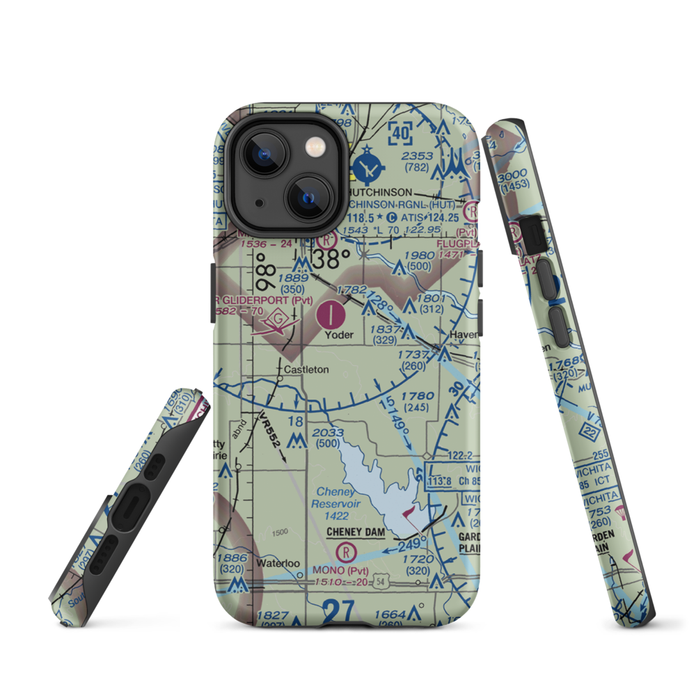 Irish Creek Airfield (SN51) VFR Sectional  Tough iPhone Case iPhone 14 model shown