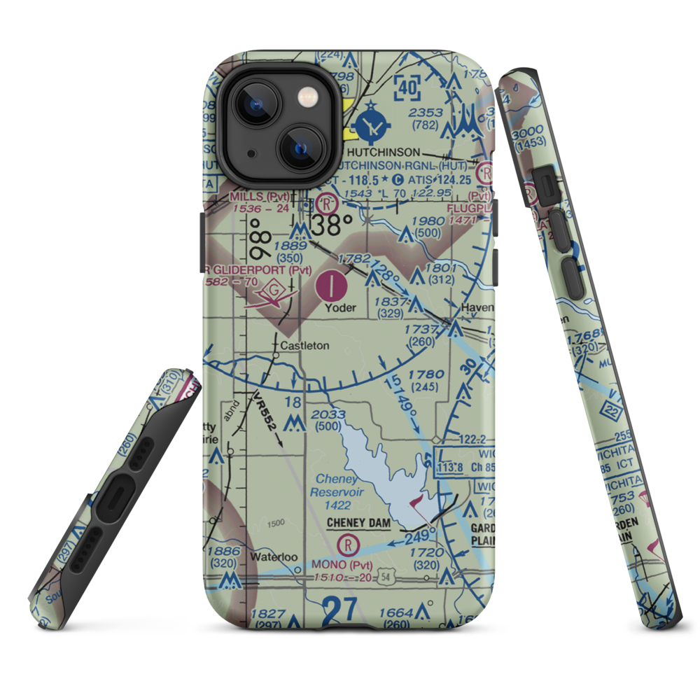 Irish Creek Airfield (SN51) VFR Sectional  Tough iPhone Case iPhone 14 Plus model shown