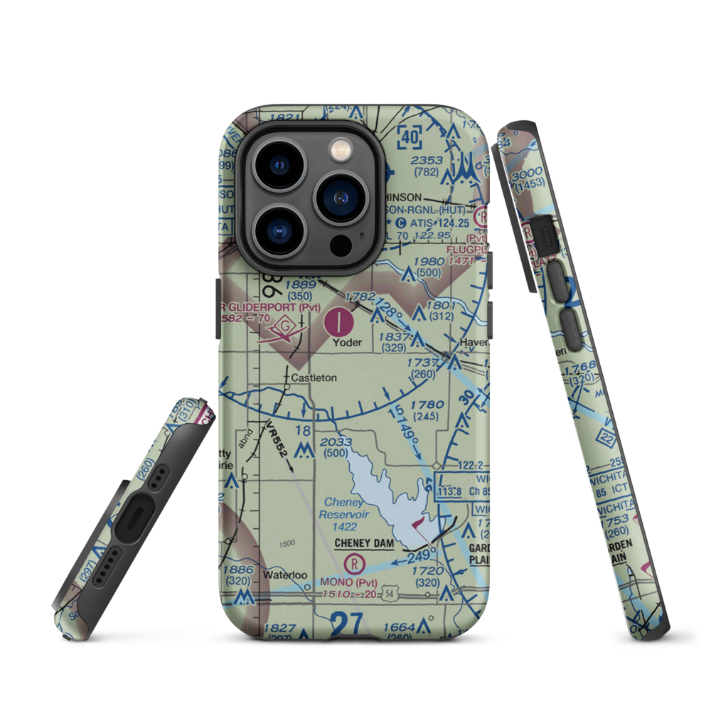 Irish Creek Airfield (SN51) VFR Sectional  Tough iPhone Case iPhone 14 Pro model shown