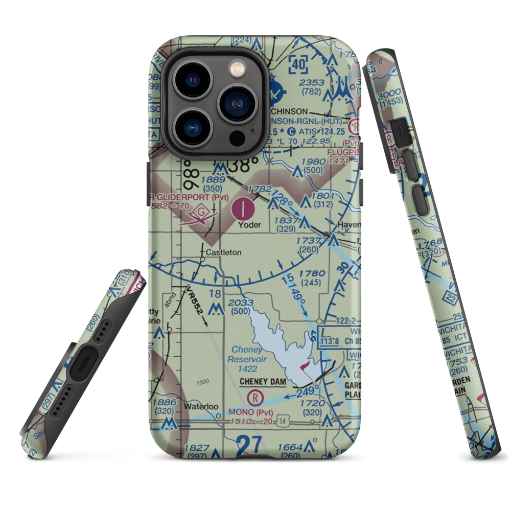 Irish Creek Airfield (SN51) VFR Sectional  Tough iPhone Case iPhone 14 Pro Max model shown
