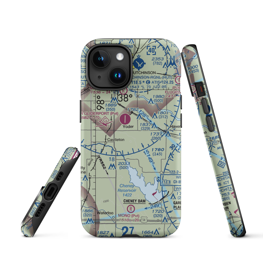 Irish Creek Airfield (SN51) VFR Sectional  Tough iPhone Case iPhone 15 model shown