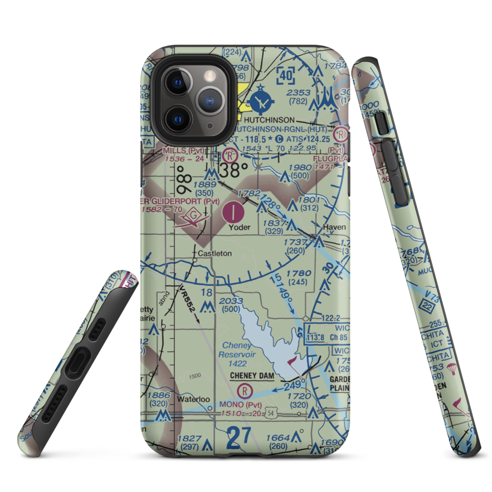 Irish Creek Airfield (SN51) VFR Sectional  Tough iPhone Case iPhone 11 Pro Max model shown