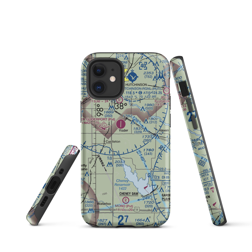 Irish Creek Airfield (SN51) VFR Sectional  Tough iPhone Case iPhone 12 mini model shown