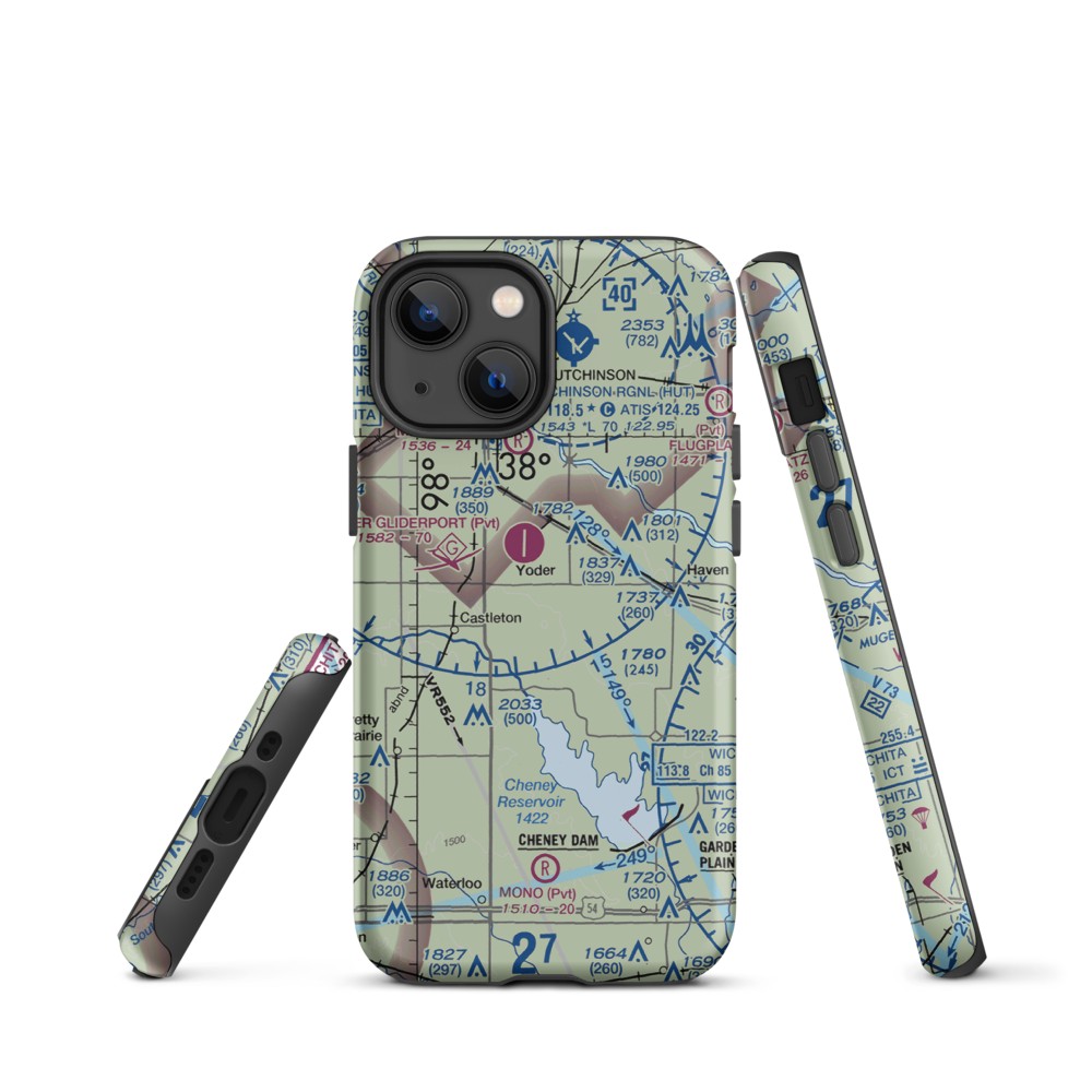 Irish Creek Airfield (SN51) VFR Sectional  Tough iPhone Case iPhone 13 mini model shown