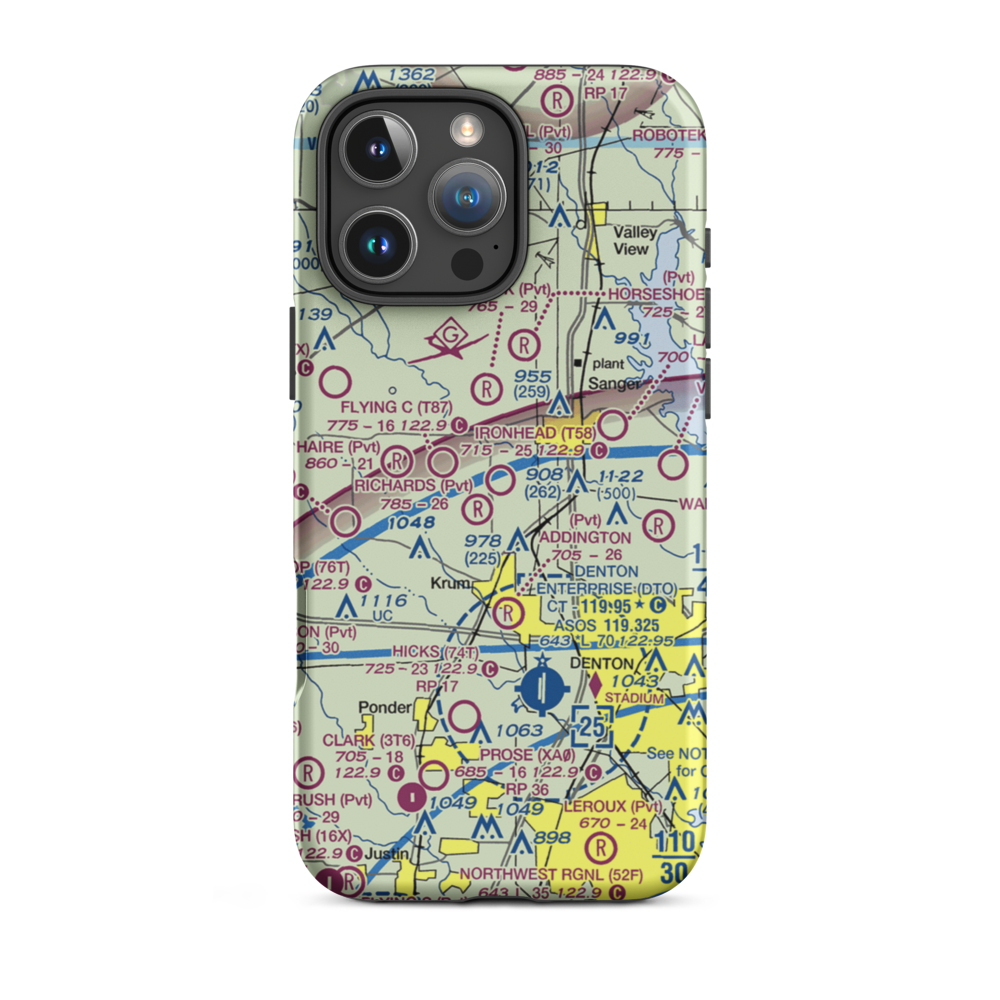 Ironhead Airport (T58) VFR Sectional  Tough iPhone Case iPhone 16 Pro Max model shown