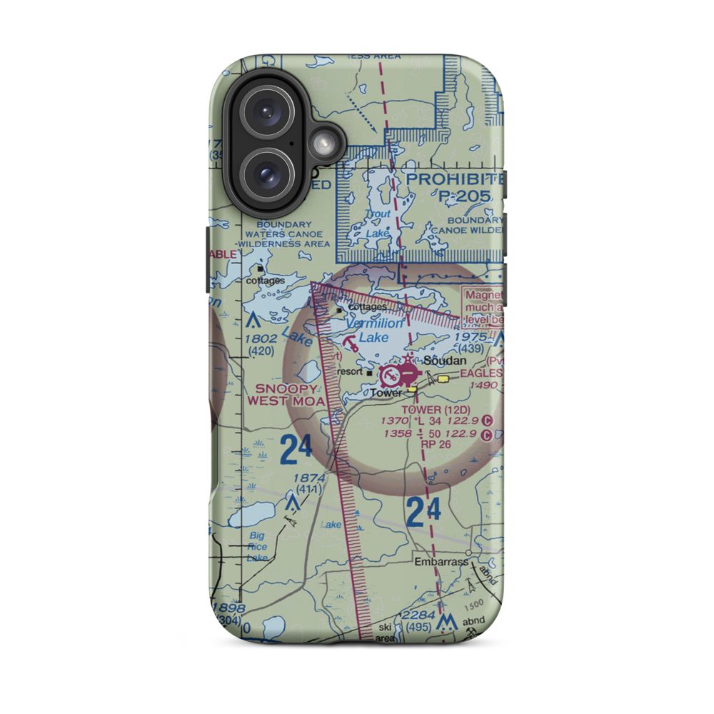 Irons Point Seaplane Base (MY38) VFR Sectional  Tough iPhone Case iPhone 16 Plus model shown