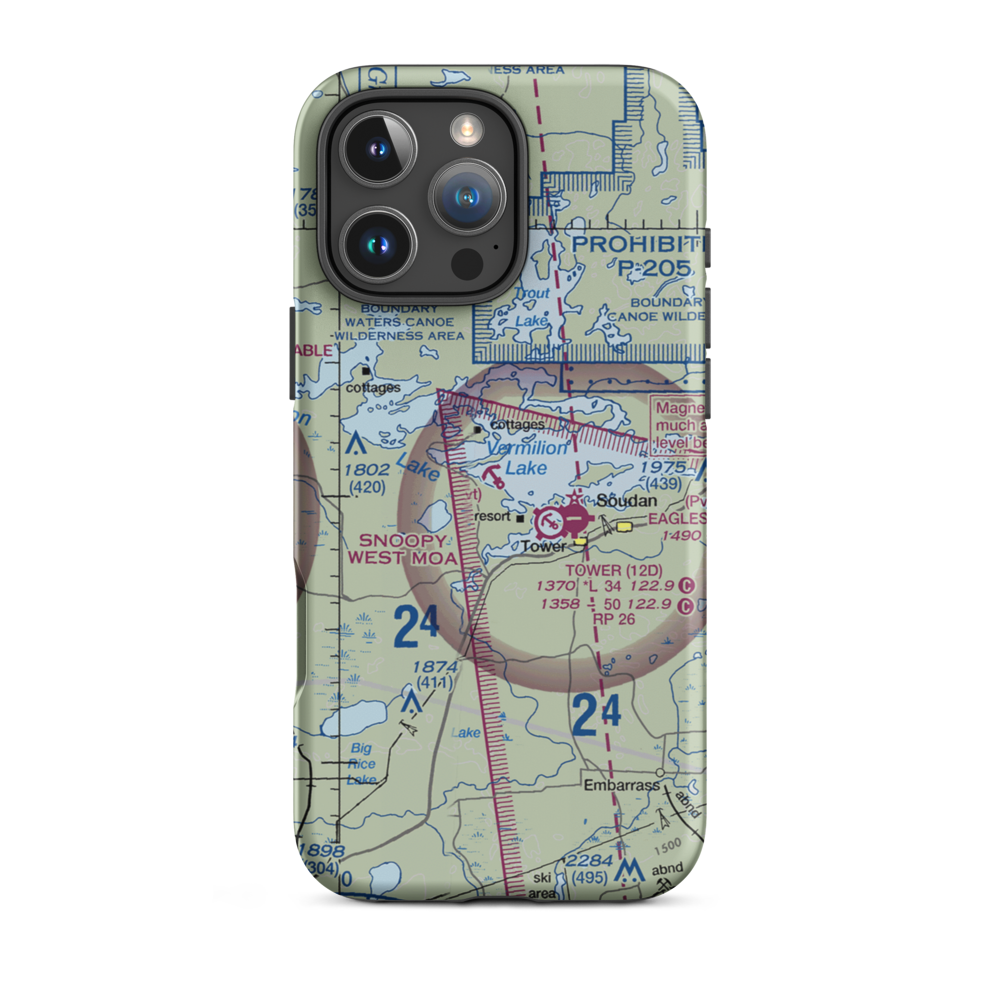 Irons Point Seaplane Base (MY38) VFR Sectional  Tough iPhone Case iPhone 16 Pro Max model shown