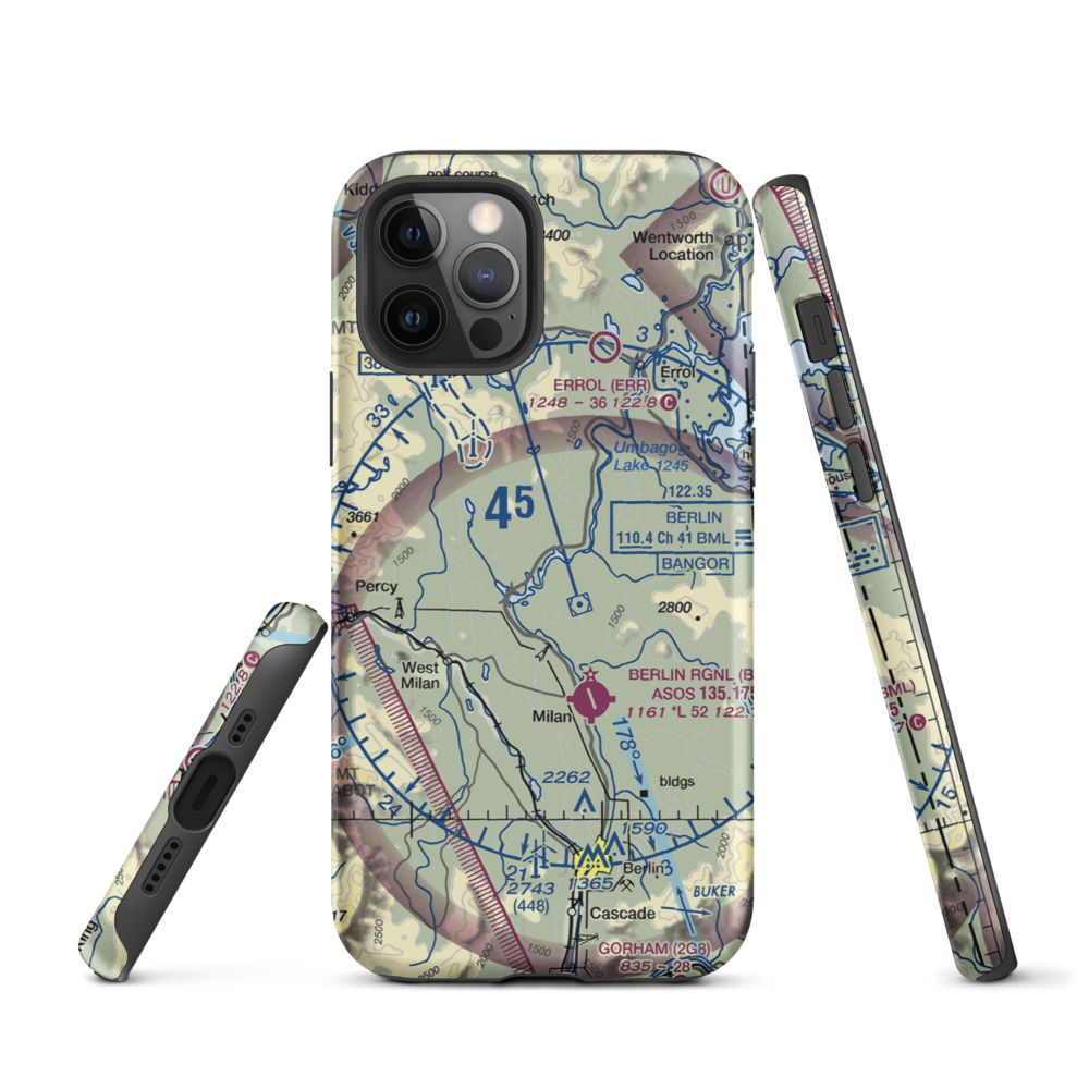 Iroquois Landing Seaplane Base (02NH) VFR Sectional  Tough iPhone Case iPhone 12 Pro model shown