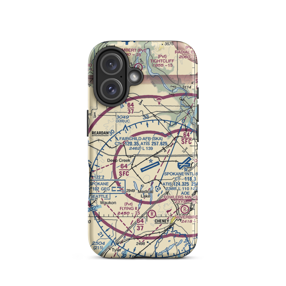 Isaacson Airport (8AN6) VFR Sectional  Tough iPhone Case iPhone 16 model shown