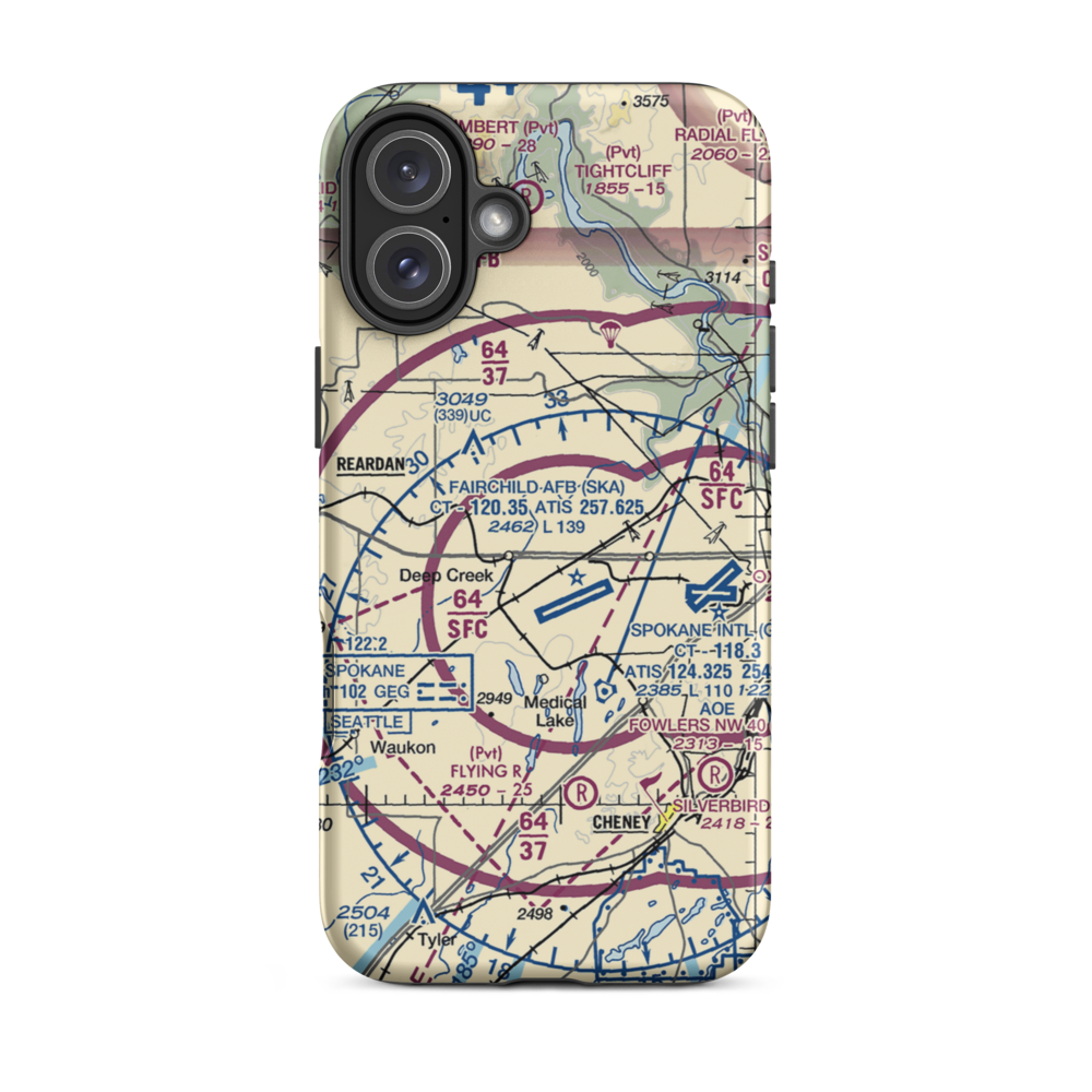 Isaacson Airport (8AN6) VFR Sectional  Tough iPhone Case iPhone 16 Plus model shown