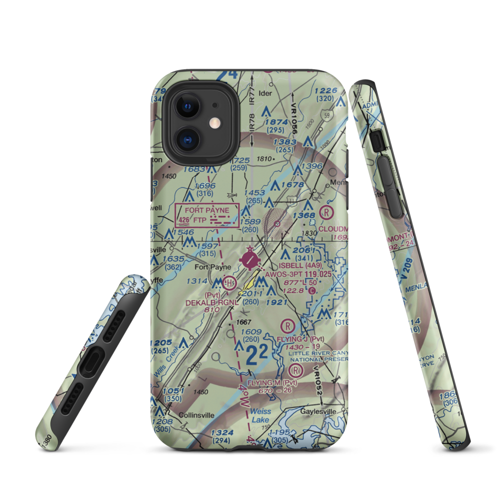 Isbell Field (4A9) VFR Sectional  Tough iPhone Case iPhone 11 model shown