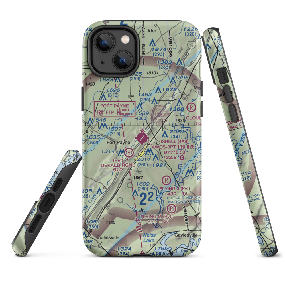 Isbell Field (4A9) VFR Sectional  Tough iPhone Case iPhone 14 Plus model shown