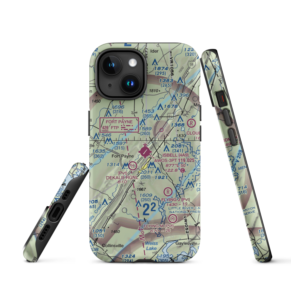 Isbell Field (4A9) VFR Sectional  Tough iPhone Case iPhone 15 model shown