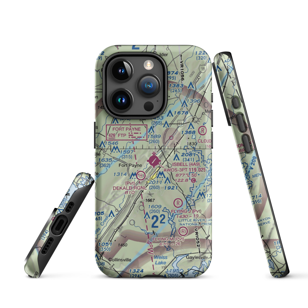 Isbell Field (4A9) VFR Sectional  Tough iPhone Case iPhone 15 Pro model shown