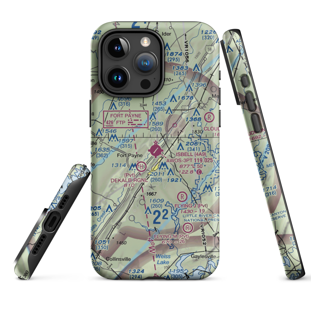 Isbell Field (4A9) VFR Sectional  Tough iPhone Case iPhone 15 Pro Max model shown
