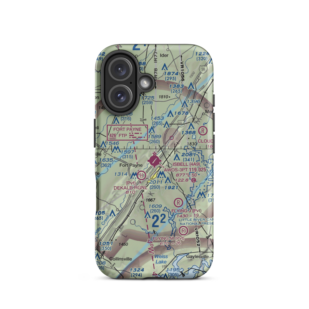 Isbell Field (4A9) VFR Sectional  Tough iPhone Case iPhone 16 model shown