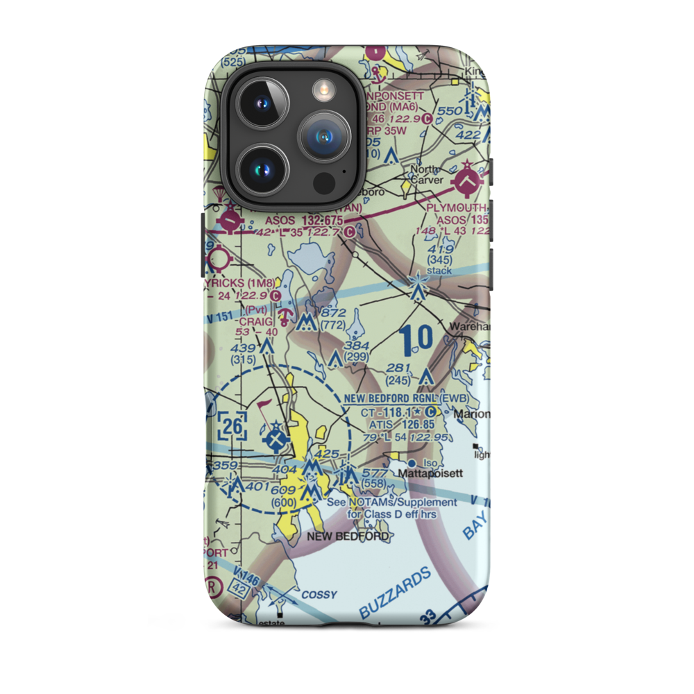 Island Air Service Seaplane Base (MA65) VFR Sectional  Tough iPhone Case iPhone 16 Pro Max model shown