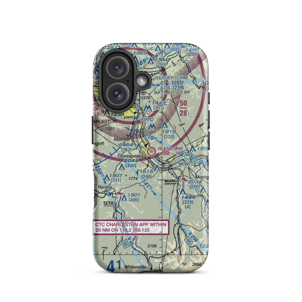 Island Airport (WV08) VFR Sectional  Tough iPhone Case iPhone 16 model shown