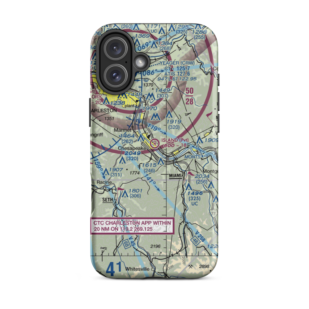 Island Airport (WV08) VFR Sectional  Tough iPhone Case iPhone 16 Plus model shown