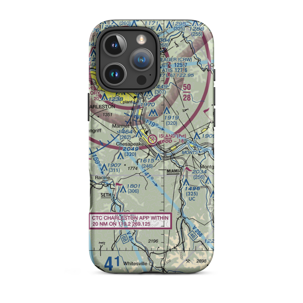 Island Airport (WV08) VFR Sectional  Tough iPhone Case iPhone 16 Pro Max model shown